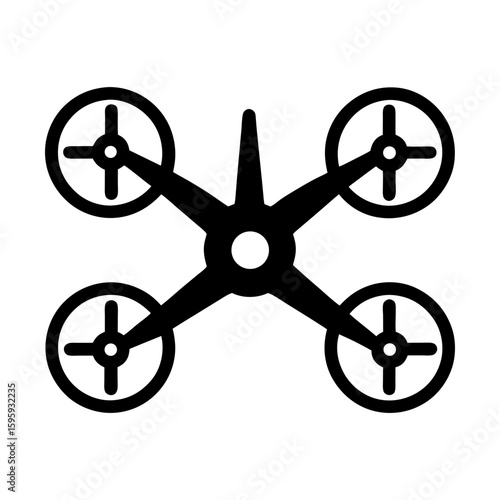 Aerial vehicle drone quadcopter unmanned aviation technology silhouette