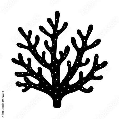 Coral reef aquatic sea life ocean marine underwater vector art silhouette