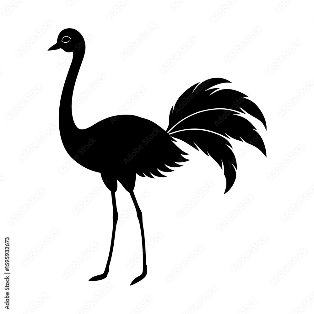 Exotic bird silhouette avian wildlife animal vector graphic art Exotic bird silhouette avian wildlife animal vector graphic art