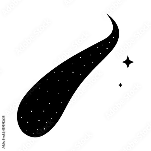 Celestial flow with stars cosmic swirl galaxy astral design silhouette