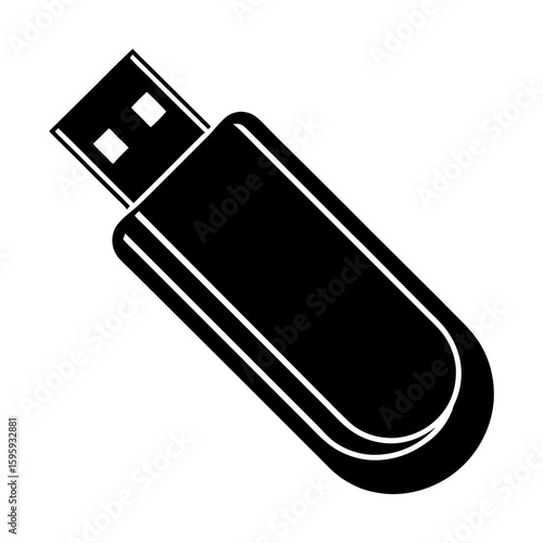Portable storage device usb flash drive memory stick technology silhouette