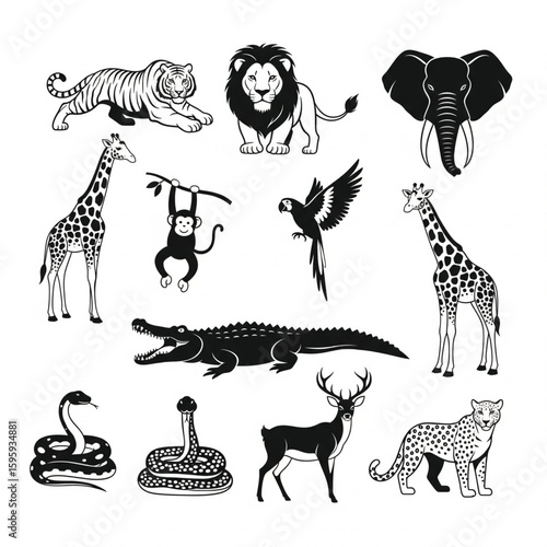 Majestic Wild Animal Silhouettes Collection