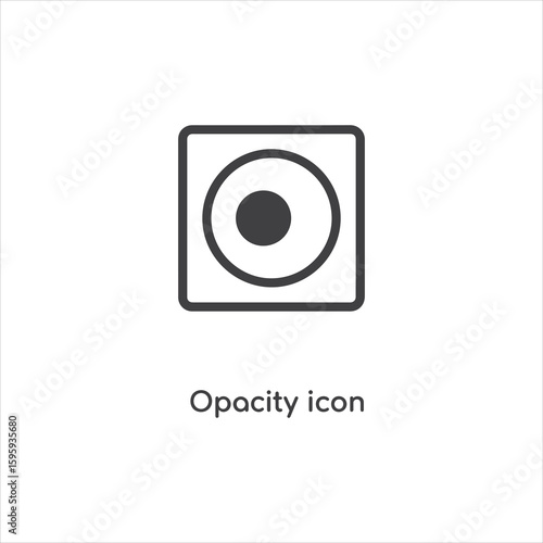 Vector art of opacity icon with circle inside a square, isolated on white background