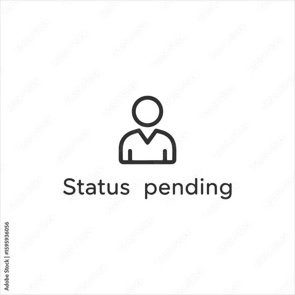 Vector art of status pending icon of a user isolated on white background Vector art of status pending icon of a user isolated on white background