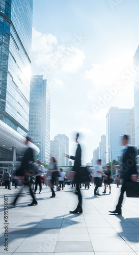 Business people walking in modern office area