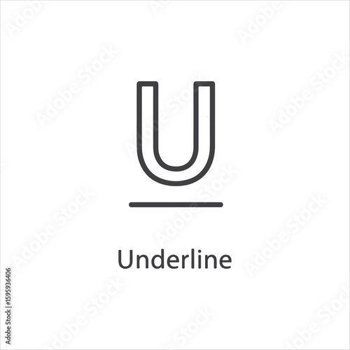 Vector art of underline text formatting icon with letter u