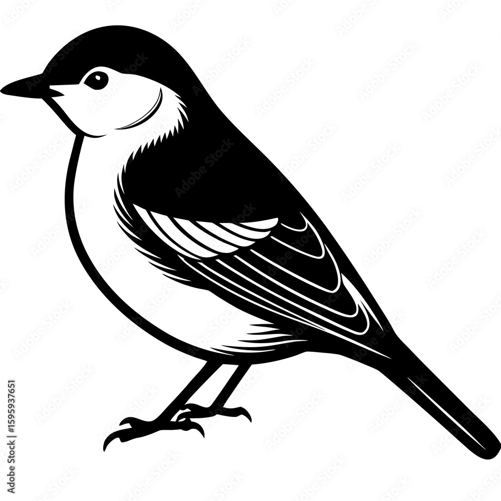 Fototapeta premium Nuthatch vector illustration perfect for posters, icon, t-shirts, cards, wall art prints and ai design.