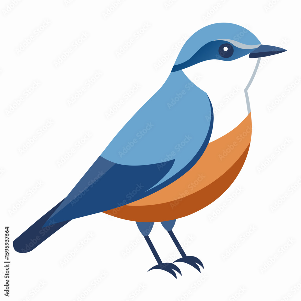 Obraz premium Nuthatch vector illustration perfect for posters, icon, t-shirts, cards, wall art prints and ai design.