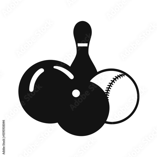 A vibrant 3D vector illustration of a bowling ball striking pins, perfect for sports game and leisure activity designs
