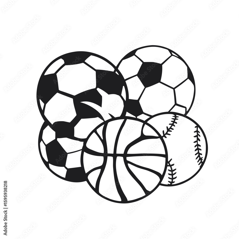 Obraz premium A dynamic set of isolated soccer balls, perfect for illustrating the thrill of the game and team sport competition