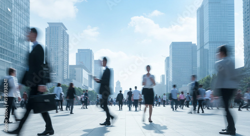 Fototapeta Naklejka Na Ścianę i Meble -  Business people walking in modern office area