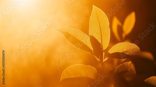 Golden Hour Leaves: Nature's Sunrise Backlit Photography