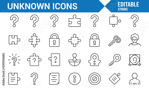 Mystery and Unknown Symbol Icons for Conceptual and Creative Projects
