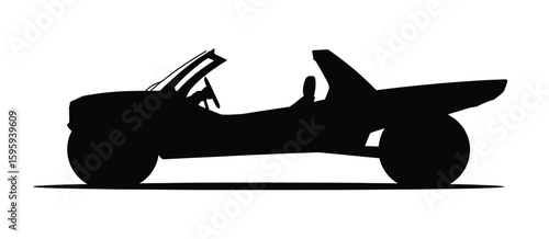 Silhouette of a classic open top off road vehicle