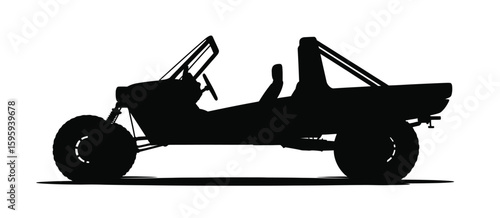 Silhouette of a dune buggy or off road vehicle on a white background