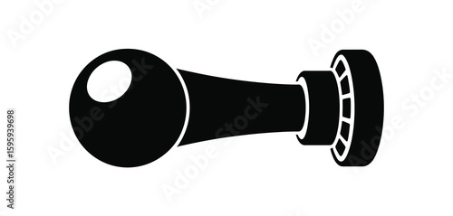 Simple black silhouette of a vintage door knob