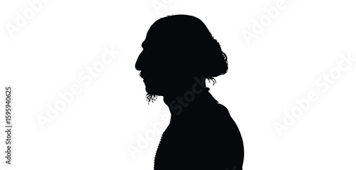 Silhouette of a woman with short hair against a white background