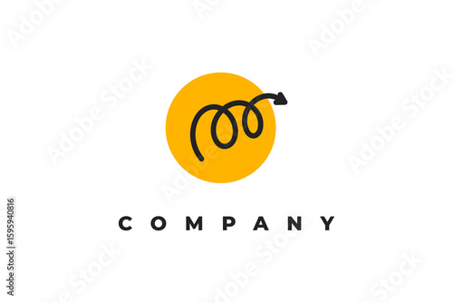 letter m spring arrow minimal logo