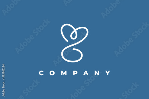 letter m heart and love peace logo design