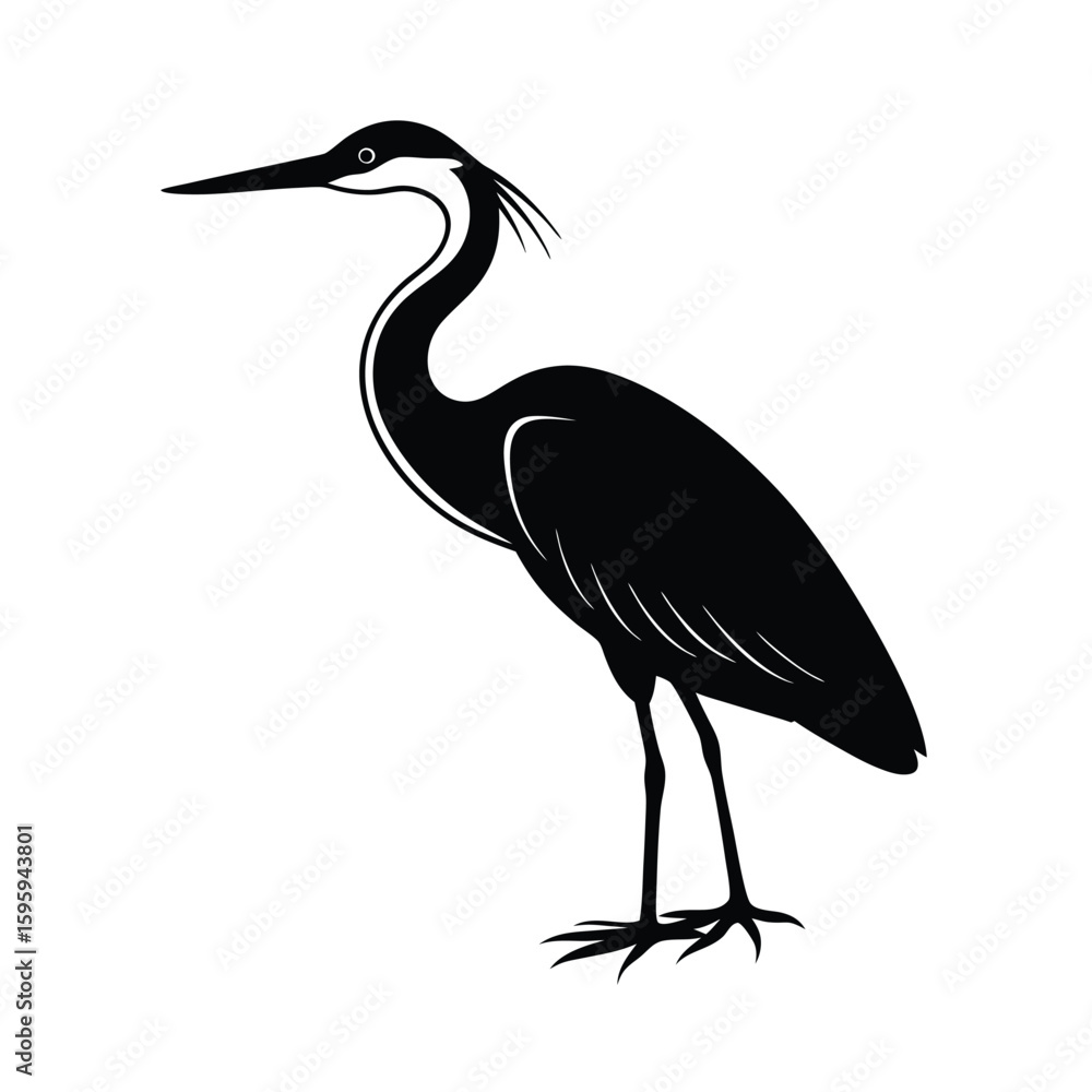 Obraz premium heron bird silhouette vector