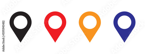 location vector icon set. point illustration sign collection. position symbol.colorful location icon set map pointer pin sign symbol solid and outline designs place address navigation locator sign