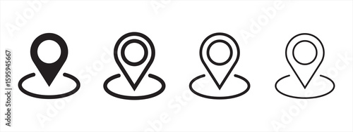 location vector icon set. point illustration sign collection. position symbol.colorful location icon set map pointer pin sign symbol solid and outline designs place address navigation locator sign