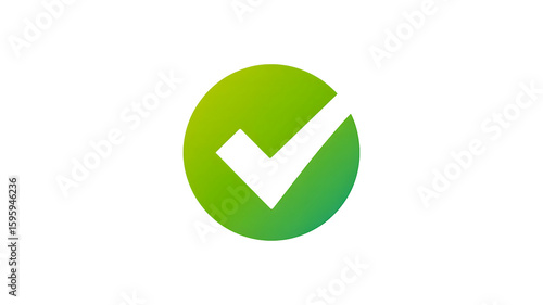 Green checkmark in circle icon symbolizing approval or confirmation isolated on white
