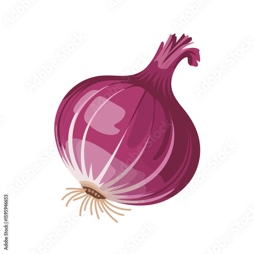 Vibrant red onion isolated on white background for culinary use