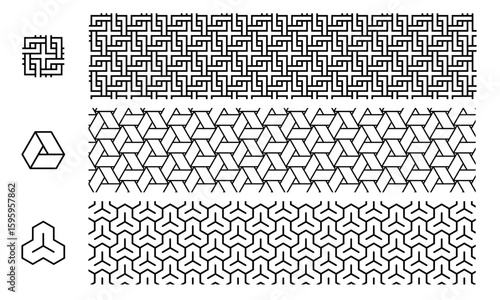 和風幾何学模様パターンセット