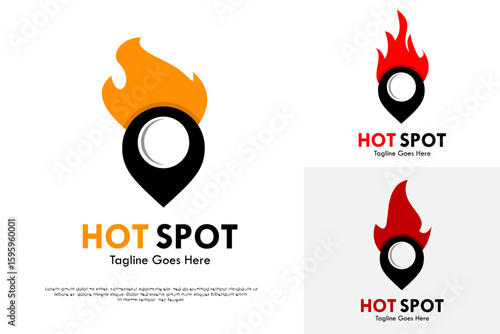 Hot spot design logo template illustration