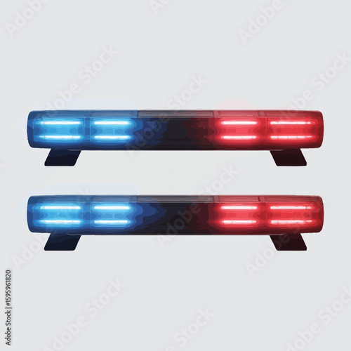 Two emergency light bars with red and blue flashing lights