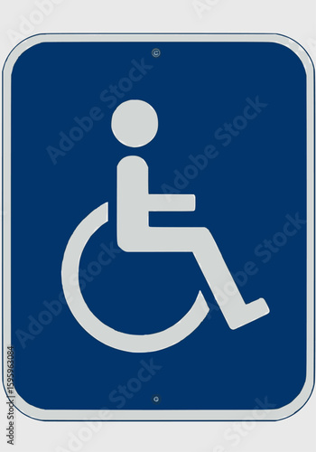 Accessible parking sign vector, blue wheelchair symbol for disabled access