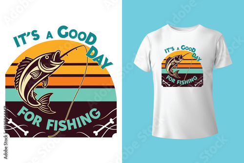 fishing vintage illustration design t shirt vintage