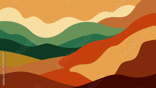 landscape made from collage style paper textures and layers