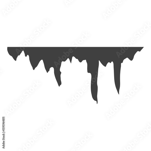 Cartoon stalactites and stalagmites silhouette 