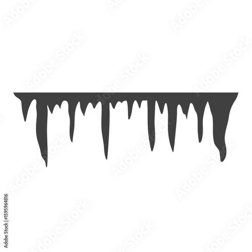 Cartoon stalactites and stalagmites silhouette 