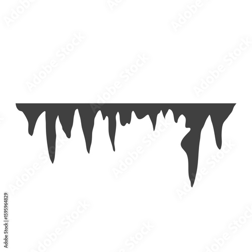 Cartoon stalactites and stalagmites silhouette 