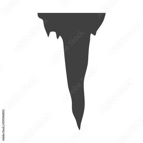 Cartoon stalactites and stalagmites silhouette 