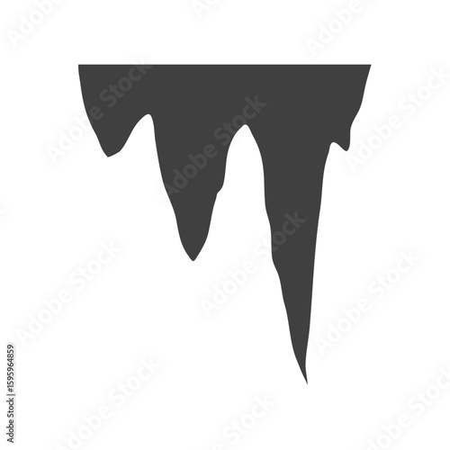 Cartoon stalactites and stalagmites silhouette 