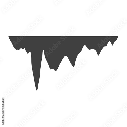 Cartoon stalactites and stalagmites silhouette 