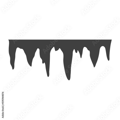 Cartoon stalactites and stalagmites silhouette 