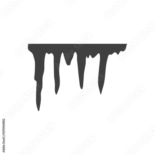 Cartoon stalactites and stalagmites silhouette 