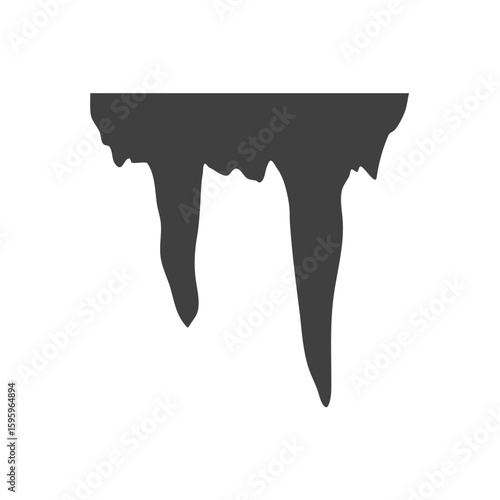 Cartoon stalactites and stalagmites silhouette 