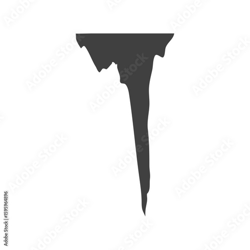Cartoon stalactites and stalagmites silhouette 
