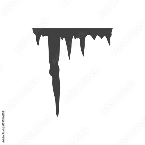Cartoon stalactites and stalagmites silhouette 