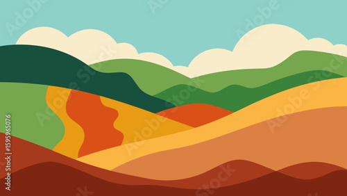 landscape made from collage style paper textures and layers