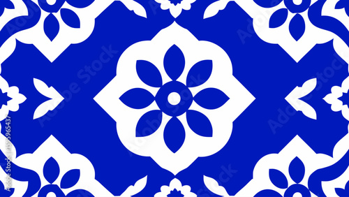 Seamless Pattern Delftware Style Decorative