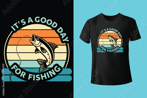 fishing vintage illustration design t shirt vintage