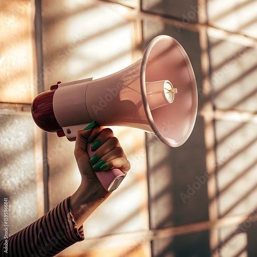 businessman shouting into megaphone