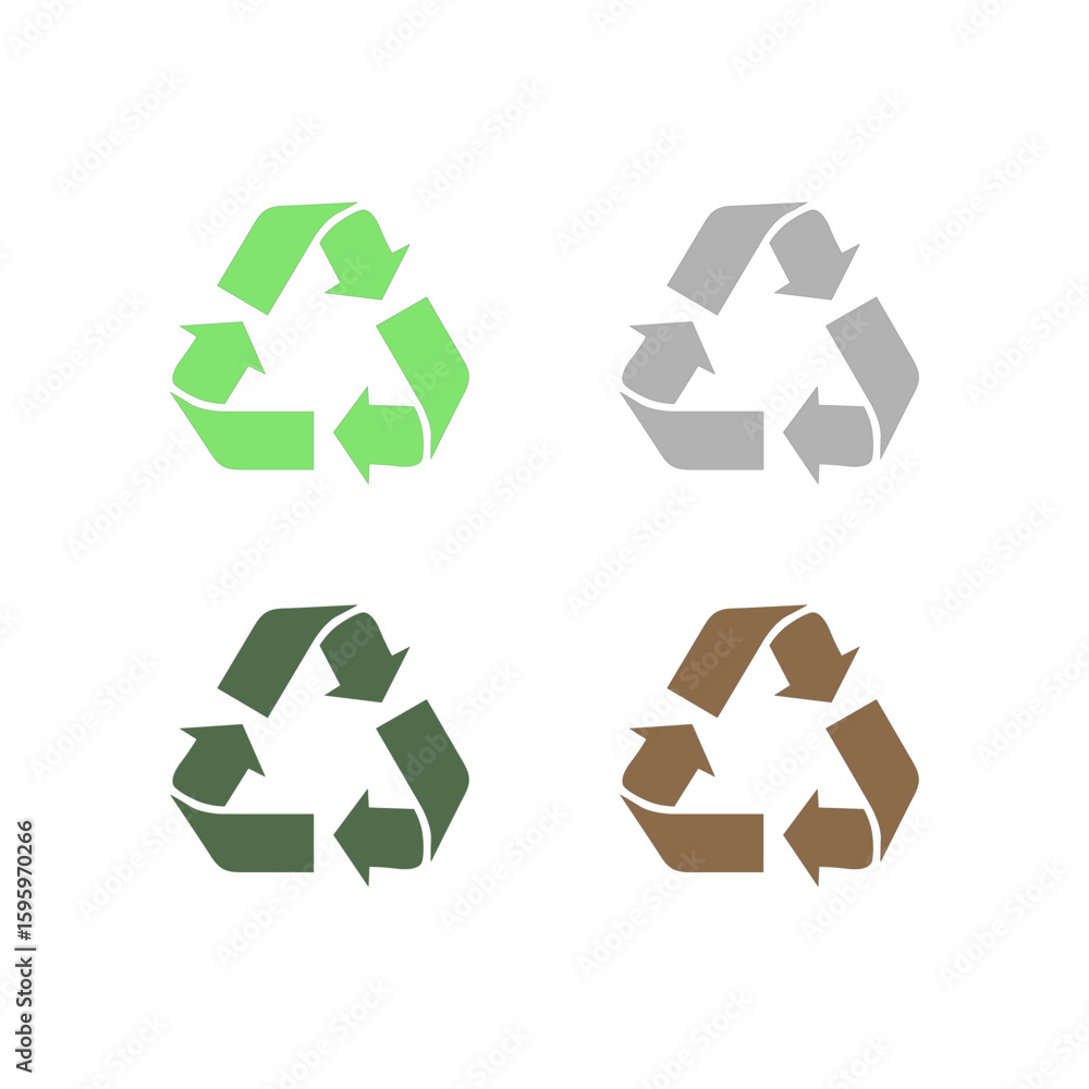Fototapeta premium RECYCLE ARROWS SIGN SYMBOL LOGO VECTOR
